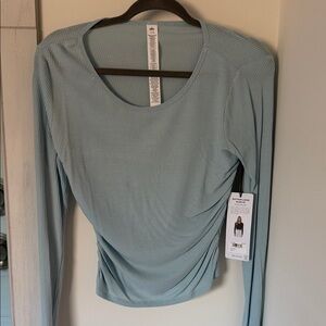ALO Yoga Ribbed Long Sleeve Top - Soft Blue